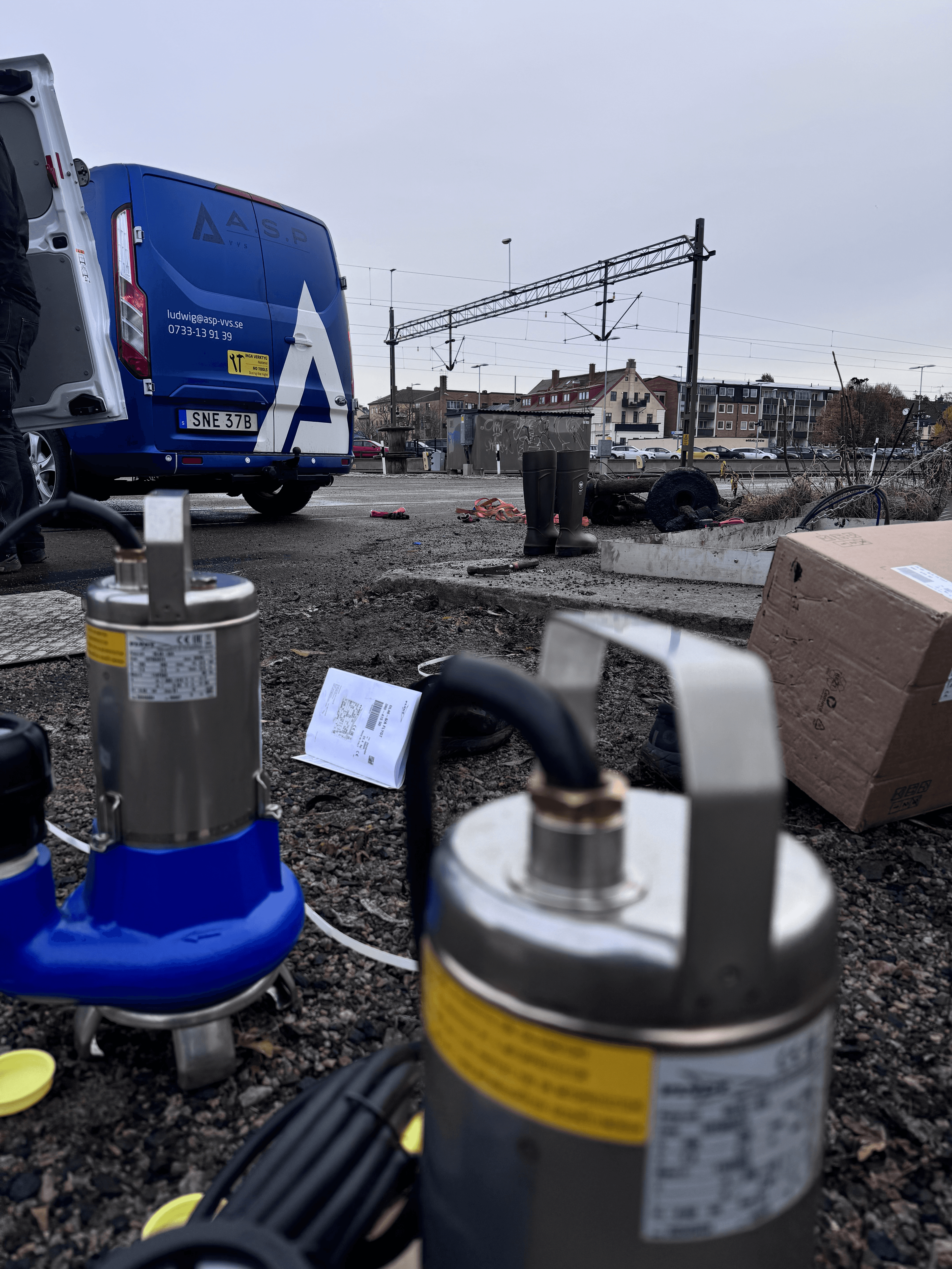 ASP VVS på plats i fält för akuta åtgärder.